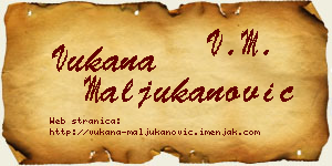 Vukana Maljukanović vizit kartica